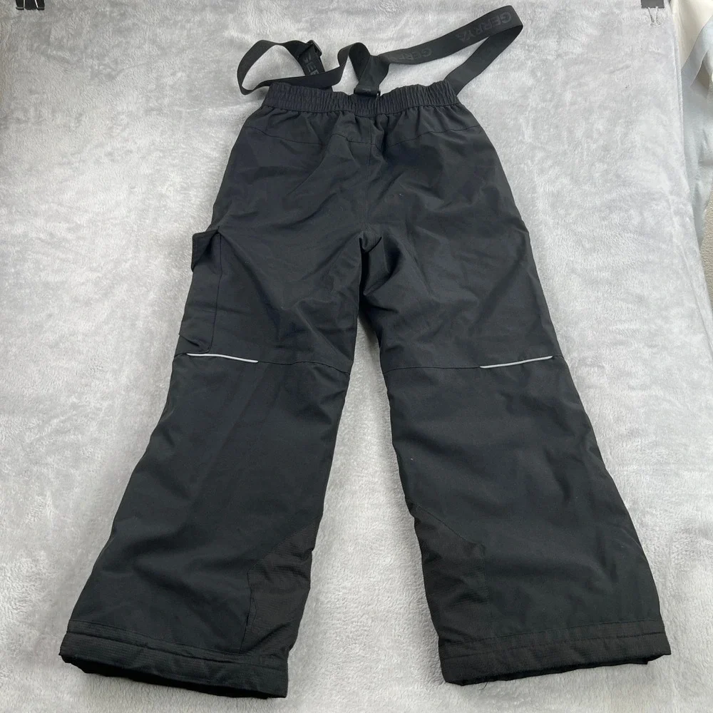 Gerry Insulated Suspenders Snow Pants S 7/8 Black Kids Winter Ski Outdoor Wear